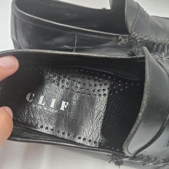 Clif Paris Hand Made Black Leather Loafer Italy Dress Shoes Size 10 Men (43 EUR) main image 4